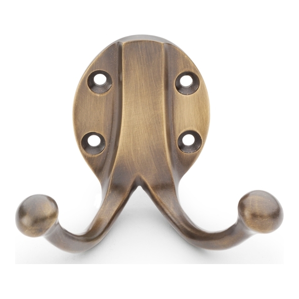 AW771ABZ • Antique Bronze • Alexander & Wilks Traditional Double Robe Hook